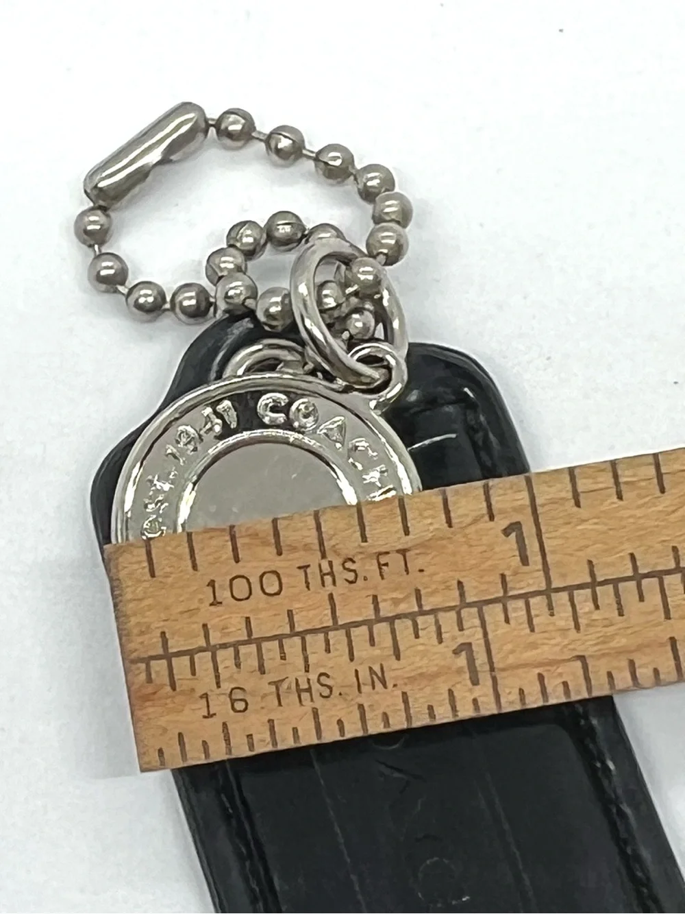 Coach Authentic Black Patent Leather Hangtag Est 1941 Silver Medallion Charm